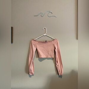 Pink Off-Shoulder Crop Top From H&M